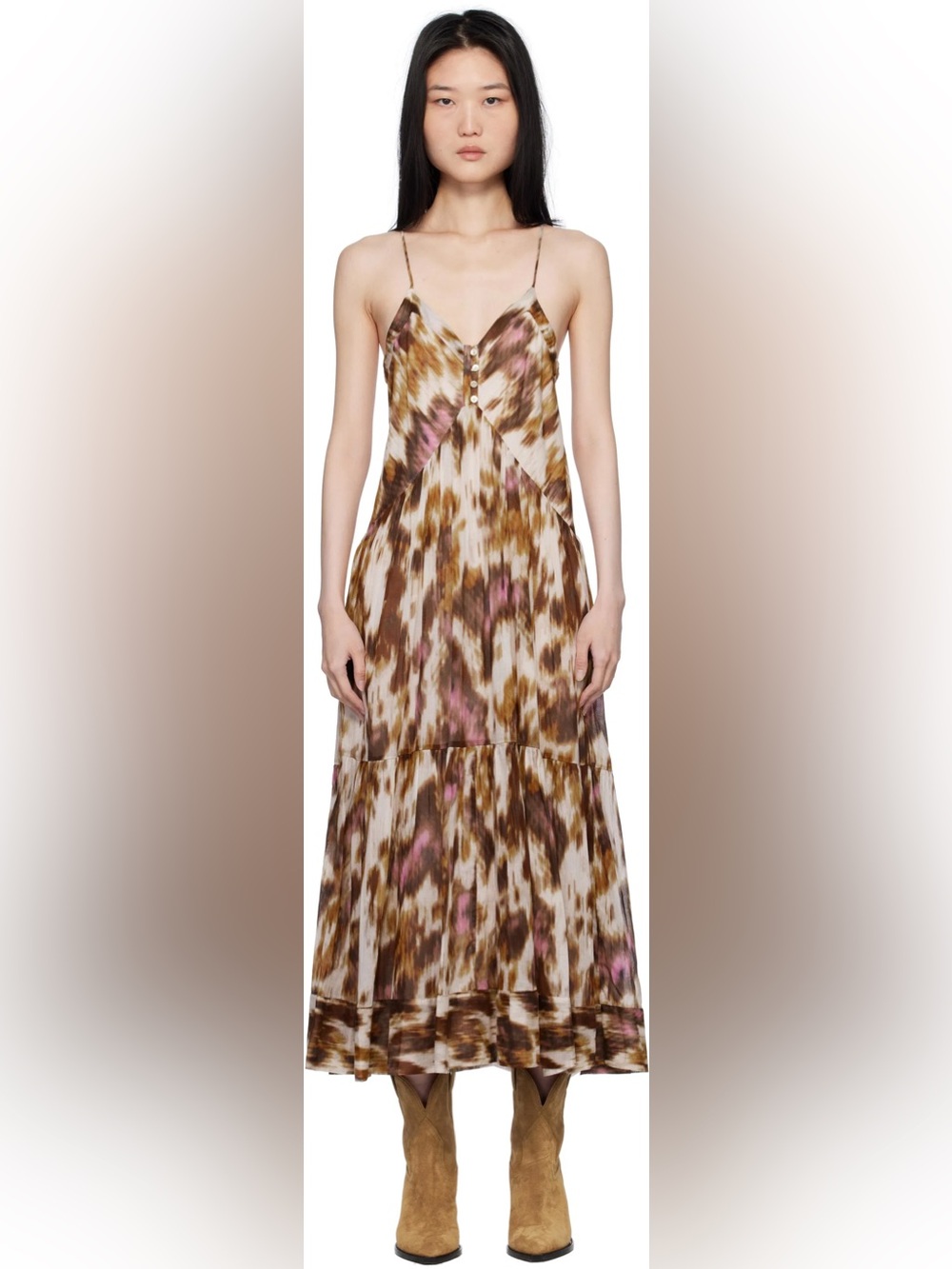 NEW Isabel Marant Étoile Sabba Dress In Ecru/Ochre Size 36